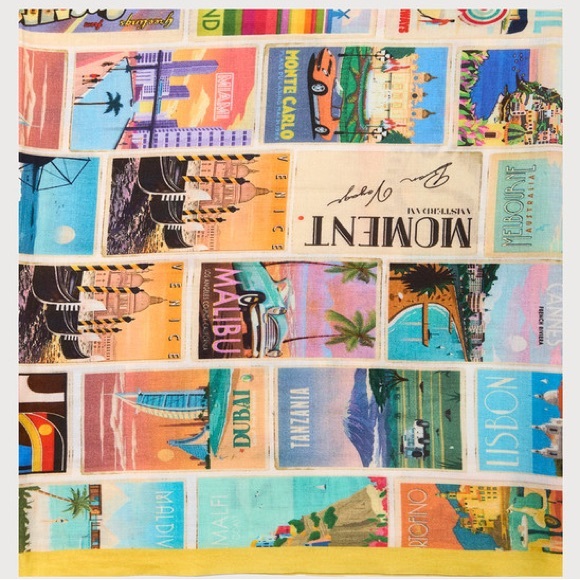 SAACHI VINTAGE POSTCARD SCARF - Picture 1 of 3